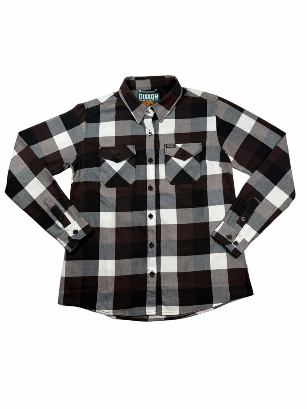 Dixxon Flannel Co Capistrano Men’s L Black Brown Gray Plaid Shirt